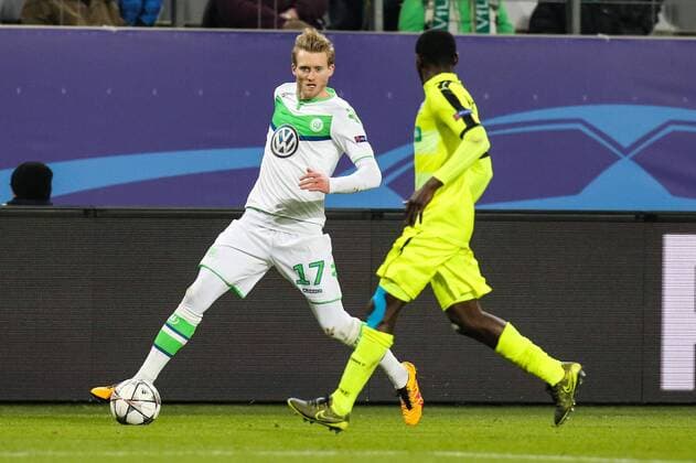 Andre Schürrle (VfL Wolfsburg) - Champions League Achtelfinale Saison 2015-2016 VfL Wolfsburg vs. KAA Gent in der Volkswagen Arena in Wolfsburg - Aktion,Deutschland, Fussball, Mann,Männer,08.03.2016