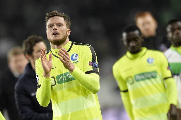 Gent s Lasse Nielsen pictured after a soccer game between German team VfL Wolfsburg and Belgian club KAA Gent, the return game of the 1 8 final s of the UEFA Champions League competition, Tuesday 08 March 2016 in Wolfsburg, Germany. Wolfsburg won the first leg 2-3. YORICKxJANSENS  x04807471x