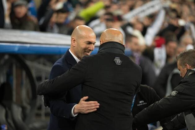 March 8, 2016 - Madrid, Spain - Real Madrid s French trainer Zinedine Zidane and RomaÃ‚Â s Italian trainer Spalletti in action during the Champions league football match Real Madrid CF vs Roma at the Santiago Bernabeu stadium in Madrid on March 8, 2016. Real Madrid CF v AS Roma - UEFA Champions League Round of 16: Second Leg  - ZUMAn230