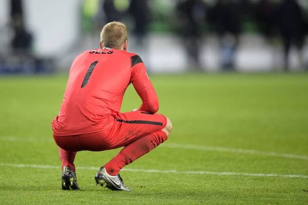 Gent s goalkeeper Matz Sels pictured after a soccer game between German team VfL Wolfsburg and Belgian club KAA Gent, the return game of the 1 8 final s of the UEFA Champions League competition, Tuesday 08 March 2016 in Wolfsburg, Germany. Wolfsburg won the first leg 2-3. YORICKxJANSENS  x04807426x