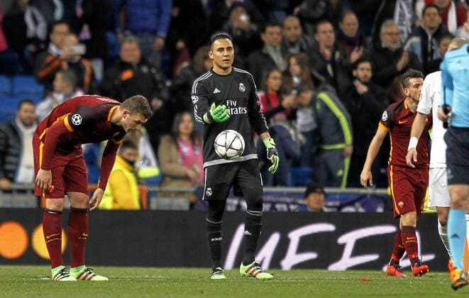 Second leg match of the 1 8 of the Champions League played between Real Madrid and AS Rom. In this picture, Keylor Navas. xANGELxRIVEROx 