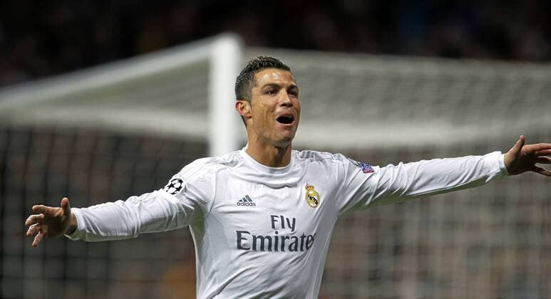 Second leg match of the 1 8 of the Champions League played between Real Madrid and AS Rom. In this picture, Cristiano Ronaldo celebrates his goal. xANGELxRIVEROx 