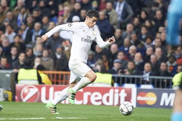 March 8, 2016 - Madrid, Spain - James Rodriguez (midfielder; Real Madrid) in action during the UEFA Champions League, round of 8 match between Real Madrid and Associazione Sportiva Roma at Santiago Bernabeu on March 8, 2016 in Madrid Real Madrid vs Associazione Sportiva Roma UEFA Champions League  - ZUMAg15_