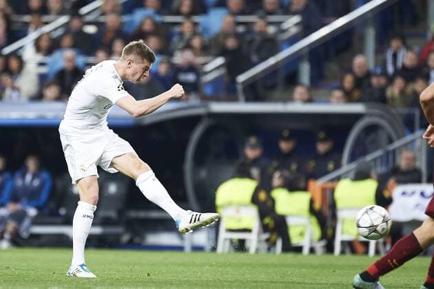 March 8, 2016 - Madrid, Spain - Toni Kroos (midfielder; Real Madrid) in action during the UEFA Champions League, round of 8 match between Real Madrid and Associazione Sportiva Roma at Santiago Bernabeu on March 8, 2016 in Madrid Real Madrid vs Associazione Sportiva Roma UEFA Champions League  - ZUMAg15_