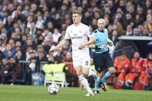 March 8, 2016 - Madrid, Spain - Toni Kroos (midfielder; Real Madrid) in action during the UEFA Champions League, round of 8 match between Real Madrid and Associazione Sportiva Roma at Santiago Bernabeu on March 8, 2016 in Madrid Real Madrid vs Associazione Sportiva Roma UEFA Champions League  - ZUMAg15_