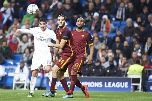 March 8, 2016 - Madrid, Spain - James Rodriguez (midfielder; Real Madrid) in action during the UEFA Champions League, round of 8 match between Real Madrid and Associazione Sportiva Roma at Santiago Bernabeu on March 8, 2016 in Madrid Real Madrid vs Associazione Sportiva Roma UEFA Champions League  - ZUMAg15_