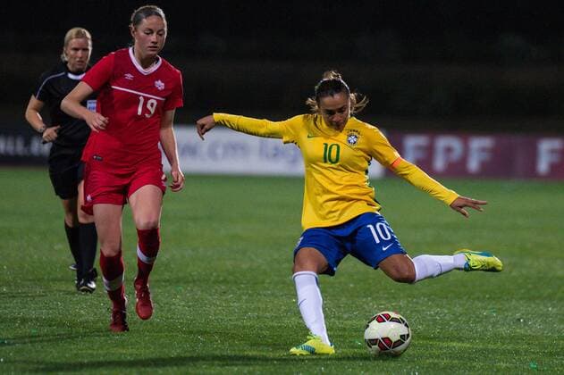 Fußball, Damen, Algarve Cup, Brasilien - Kanada Marta da Silva (Brasilien) Parchal, Portugal, 09.03.2016 - Fussball, Frauenfussball, Algarve Cup 2016, Brasilien - Kanada , Fussball, Frauenfussball, Algarve Cup 2016, Brasilien - Kanada , xKLx