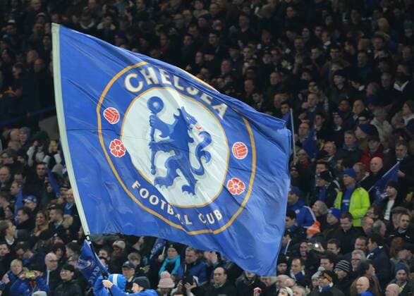 09.03.2016. Stamford Bridge, London, England. Champions League. Chelsea versus Paris Saint Germain. A Chelsea flag flies before kick off xMarkxKertonx  ActionPlus11715905