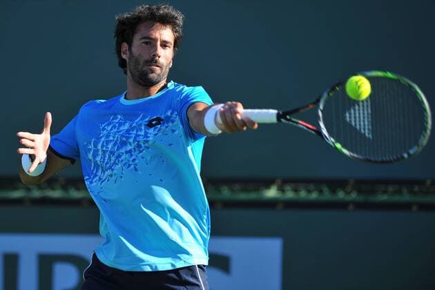 Tennis, ATP-Turnier in Indian Wells, Training Jonathan Eysseric (Fra) TENNIS : Tournoi d Indian Wells 2016 - 09 03 2016 TennisMagazinex 