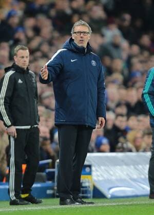 09.03.2016. Stamford Bridge, London, England. Champions League. Chelsea versus Paris Saint Germain. Paris St. Germain Manager Laurent Blanc shows his frustration as a decision goes against his team xMarkxKertonx  ActionPlus11715952