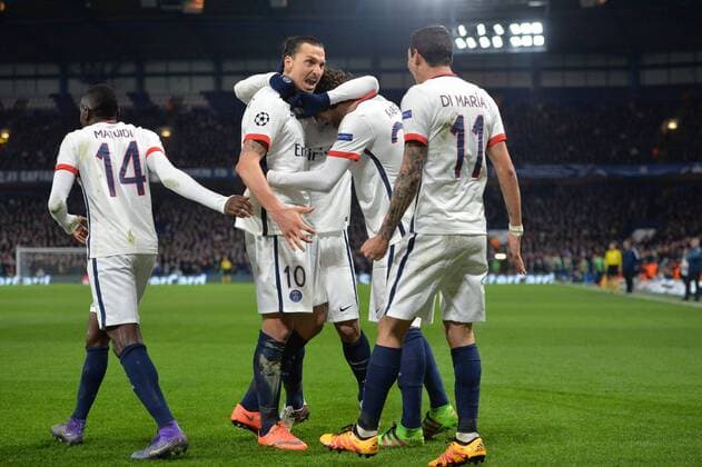 ZLATAN IBRAHIMOVIC (psg) - JOIE FOOTBALL : Chelsea FC London vs Paris St. Germain (PSG) - Champions League - 09 03 2016 AnthonyBIBARD FEPx 