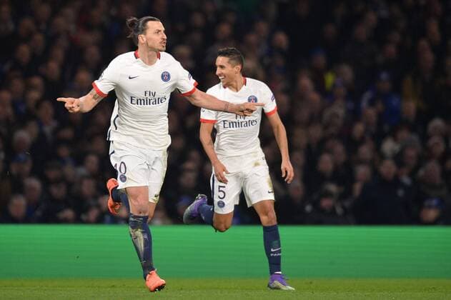 ZLATAN IBRAHIMOVIC (psg) - JOIE FOOTBALL : Chelsea FC London vs Paris St. Germain (PSG) - Champions League - 09 03 2016 AnthonyBIBARD FEPx 
