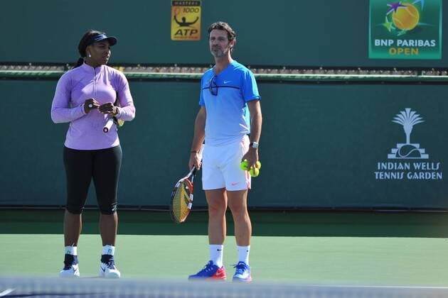 Serena Williams (USA) et Patrick Mouratoglou TENNIS : Tournoi d Indian Wells 2016 - 09 03 2016 TennisMagazinex 