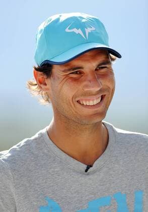 09 Mar. 2016: Tennis player Rafael Nadal (ESP) talks with media members during the all-access hour and ATP Tennis Herren Tour Media Day at the BNP Paribas Open played at the Indian Wells Tennis Garden in Indian Wells, CA. (Photo By John Cordes Icon Sportswire) TENNIS: MAR 09 BNP Paribas Open Icon506160309005 EDITORIAL USE ONLY