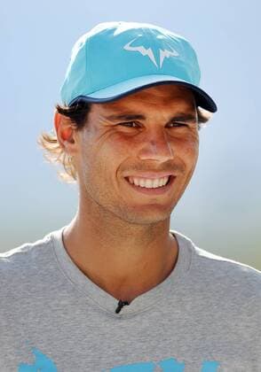 09 Mar. 2016: Tennis player Rafael Nadal (ESP) talks with media members during the all-access hour and ATP Tennis Herren Tour Media Day at the BNP Paribas Open played at the Indian Wells Tennis Garden in Indian Wells, CA. (Photo By John Cordes Icon Sportswire) TENNIS: MAR 09 BNP Paribas Open Icon506160309006 EDITORIAL USE ONLY