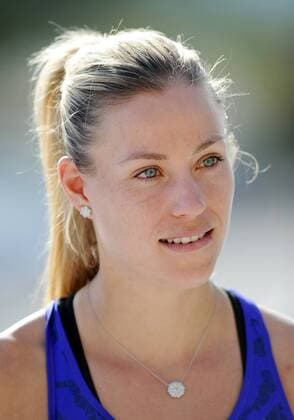 09 Mar. 2016: Tennis player Angelique Kerber (GER) talks with media members during the media all-access hour and ATP Tennis Herren Tour Media Day at the BNP Paribas Open played at the Indian Wells Tennis Garden in Indian Wells, CA. (Photo By John Cordes Icon Sportswire) TENNIS: MAR 09 BNP Paribas Open Icon506160309013 EDITORIAL USE ONLY