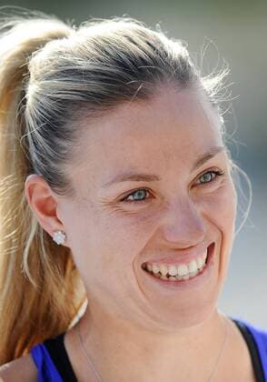 09 Mar. 2016: Tennis player Angelique Kerber (GER) talks with media members during the media all-access hour and ATP Tennis Herren Tour Media Day at the BNP Paribas Open played at the Indian Wells Tennis Garden in Indian Wells, CA. (Photo By John Cordes Icon Sportswire) TENNIS: MAR 09 BNP Paribas Open Icon506160309015 EDITORIAL USE ONLY