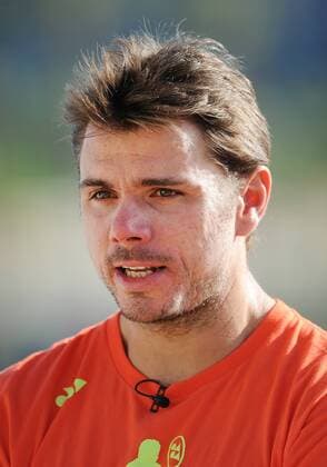 Tennis, ATP-Turnier in Indian Wells, Stanislas Wawrinka Pressetermin 09 Mar. 2016: Tennis player Stan Stanislas Wawrinka (SUI) talks with the media during the tennis all-access hour and ATP Tennis Herren Tour Media Day at the BNP Paribas Open played at the Indian Wells Tennis Garden in Indian Wells, CA. (Photo By John Cordes Icon Sportswire) TENNIS: MAR 09 BNP Paribas Open Icon506160309036 EDITORIAL USE ONLY