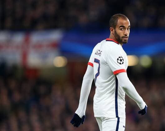 PSG s Lucas Moura in action - UEFA Champions League - Chelsea vs Paris Saint Germain - Stamford Bridge - London - England - 9th March 2016 - Pic David Klein Sportimage EDITORIAL USE ONLY. No use with unauthorised audio, video, data, fixture lists, club league logos or live services. Online in-match use limited to 120 images, no video emulation. No use in betting, games or single club league player publications.