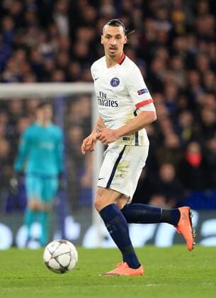 PSG s Zlatan Ibrahimovic in action - UEFA Champions League - Chelsea vs Paris Saint Germain - Stamford Bridge - London - England - 9th March 2016 - Pic David Klein Sportimage EDITORIAL USE ONLY. No use with unauthorised audio, video, data, fixture lists, club league logos or live services. Online in-match use limited to 120 images, no video emulation. No use in betting, games or single club league player publications.