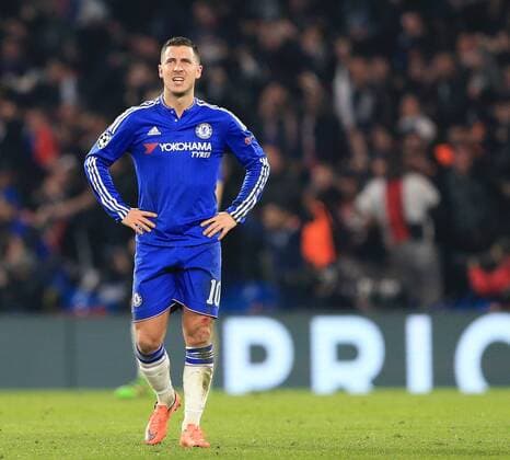 Chelsea s Eden Hazard in action - UEFA Champions League - Chelsea vs Paris Saint Germain - Stamford Bridge - London - England - 9th March 2016 - Pic David Klein Sportimage EDITORIAL USE ONLY. No use with unauthorised audio, video, data, fixture lists, club league logos or live services. Online in-match use limited to 120 images, no video emulation. No use in betting, games or single club league player publications.