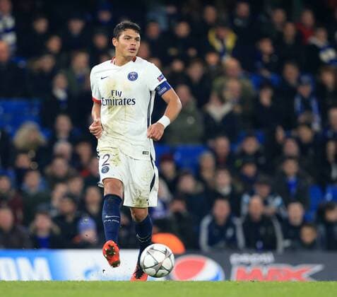 PSG s Thiago Silva in action - UEFA Champions League - Chelsea vs Paris Saint Germain - Stamford Bridge - London - England - 9th March 2016 - Pic David Klein Sportimage EDITORIAL USE ONLY. No use with unauthorised audio, video, data, fixture lists, club league logos or live services. Online in-match use limited to 120 images, no video emulation. No use in betting, games or single club league player publications.