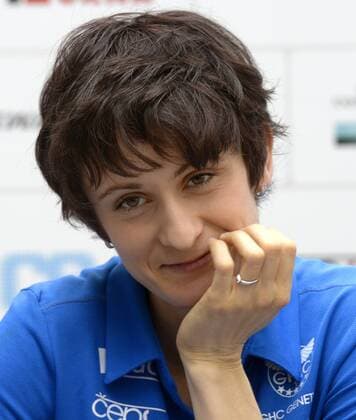 Czech speed skater Martina Sablikova speaks at a press conference PK Pressekonferenz after season in Prague, Czech Republic, March 10, 2016. (CTKxPhoto MichalxKrumphanzl) CTKPhotoP201603100464001  kru 4