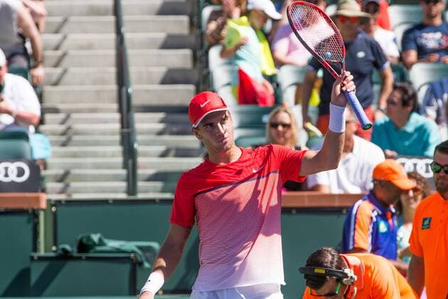 Indian Wells tournament INDIAN WELLS, California, United States - 03 10 2016: The Croatian Coric defeated the French Pouille in 2 sets 6-2 7-5. (Photo: Celso Bayo FotoArena)  CelsoxBayo