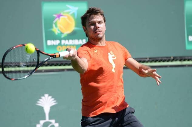 March 10, 2016 - Indian Wells, California, United States - Stan Stanislas Wawrinka practices in preparation for the BNP Paribas Open in Indian Wells California. Tennis 2016 - BNP Paribas Open - Day 4 - ZUMAl132