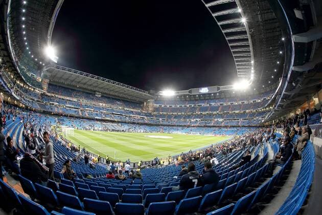 UEFA Champions League 2015 2016 08 03 2016 Estadio Santiago Bernabeu, Madrid, Spain Round of 16 - Second Leg Real Madrid CF v AS Roma 2-0 (Aggregate 4-0) The Estadio Santiago Bernabeu prior to the UEFA Champions League 2015 16 round of 16 second leg match between Real Madrid CF and AS Roma. Real Madrid CF v AS Roma UEFA Champions League 2015 16 Round of 16 Second leg UCL_RM_RO_15_16