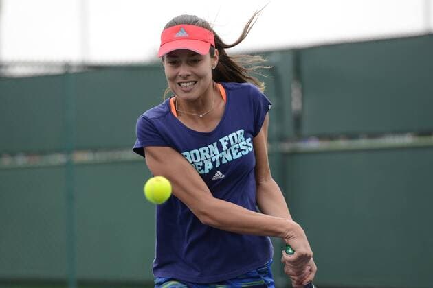 March 11, 2016 - Indian Wells, California, United States - ANA IVANOVIC of Serbia on a practice court at the BNP Paribas Open in Indian Wells California. Tennis 2016 - BNP Paribas Open - Day 5 - ZUMAl132