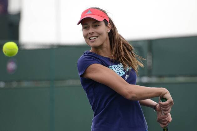 March 11, 2016 - Indian Wells, California, United States - ANA IVANOVIC of Serbia on a practice court at the BNP Paribas Open in Indian Wells California. Tennis 2016 - BNP Paribas Open - Day 5 - ZUMAl132