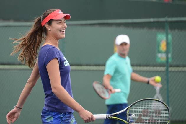 March 11, 2016 - Indian Wells, California, United States - ANA IVANOVIC of Serbia on a practice court at the BNP Paribas Open in Indian Wells California. Tennis 2016 - BNP Paribas Open - Day 5 - ZUMAl132
