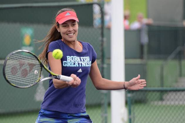 March 11, 2016 - Indian Wells, California, United States - ANA IVANOVIC of Serbia on a practice court at the BNP Paribas Open in Indian Wells California. Tennis 2016 - BNP Paribas Open - Day 5 - ZUMAl132