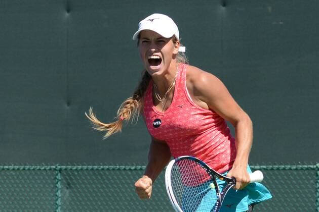 March 11, 2016 - Indian Wells, California, United States - YULIA PUTINTSEVA reacts to winning her first round match vs. K. MLADENOVIC at the BNP Paribas Open in Indian Wells California. Tennis 2016 - BNP Paribas Open - Day 5 - ZUMAl132