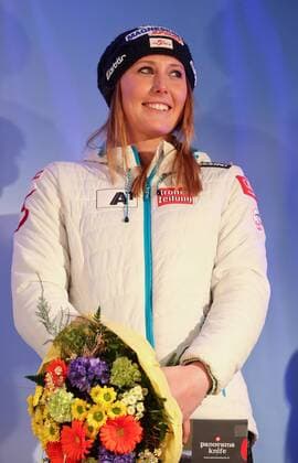 ALPINE SKIING - FIS WC Lenzerheide LENZERHEIDE,GERMANY,12.MAR.16 - ALPINE SKIING - FIS World Cup, Super G, ladies, award ceremony. Image shows Cornelia Huetter (AUT). Picture shot with a Canon EOS-1D X Mark II sample. GEPAxpictures xChristianxWalgram