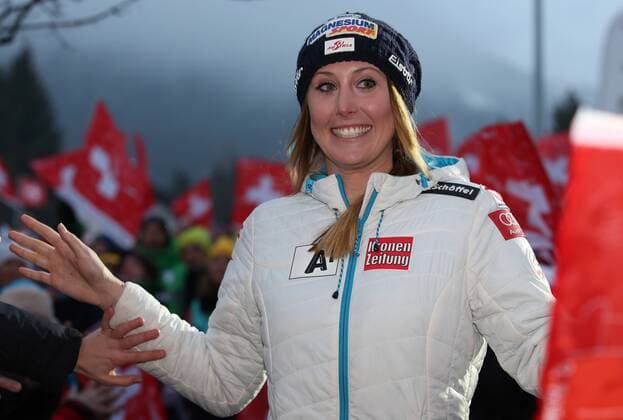 ALPINE SKIING - FIS WC Lenzerheide LENZERHEIDE,GERMANY,12.MAR.16 - ALPINE SKIING - FIS World Cup, Super G, ladies, award ceremony. Image shows Cornelia Huetter (AUT). GEPAxpictures xHaraldxSteiner