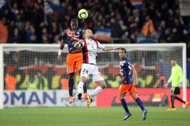 William REMY (MHSC) and Valere Germain (nice) FOOTBALL : HSC Montpellier vs OGC Nice - Ligue 1 - 12 03 2016 RichardGosselin Panoramic 