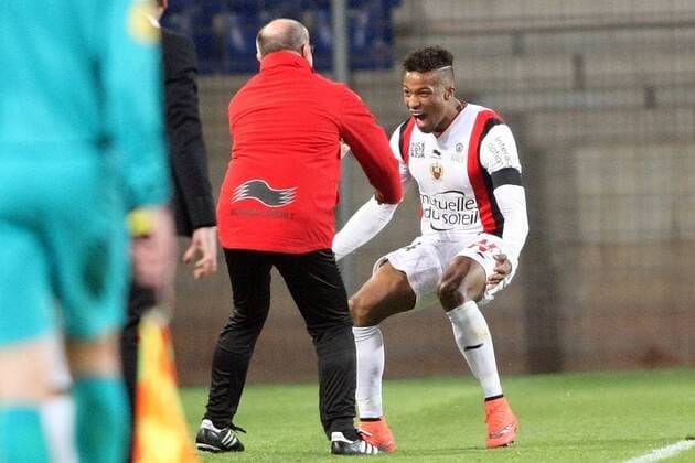 Alassane Plea FOOTBALL : HSC Montpellier vs OGC Nice - Ligue 1 - 12 03 2016 RichardGosselin Panoramic 
