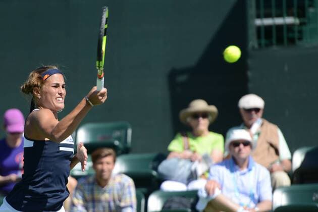 March 12, 2016 - Indian Wells, California, United States - MONICA PUIG in action during her match vs. A. Schmedlova at the BNP Paribas Open in Indian Wells California. Tennis 2016 - BNP Paribas Open - Day 6 - ZUMAl132