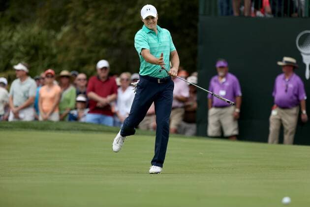 March 12, 2016 - Palm Harbor, Florida, U.S. - DOUGLAS R. CLIFFORD.Jordan Spieth misses a putt at the 17th hole while competing in the third round of the PGA Golf Herren Tour s Valspar Championship at the Innisbrook Respoort and Country Club in Palm Harbor. PGA 2016 - Valspar Championship Florida - ZUMAs70_