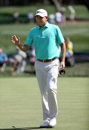 March 12, 2016 - Palm Harbor, Florida, U.S. - DOUGLAS R. CLIFFORD.Bill Haas acknowledges the gallery moments after making a putt at the fourth hole while competing in the third round of the PGA Golf Herren Tour s Valspar Championship at the Innisbrook Respoort and Country Club in Palm Harbor. PGA 2016 - Valspar Championship Florida - ZUMAs70_