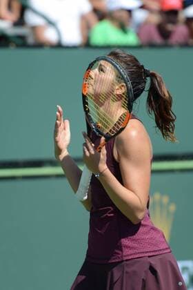 March 12, 2016 - Indian Wells, California, United States - MARGARITA GASPARYAN in action during her match with R. Vinci in the BNP Paribas Open in Indian Wells California. Tennis 2016 - BNP Paribas Open - Day 6 - ZUMAl132