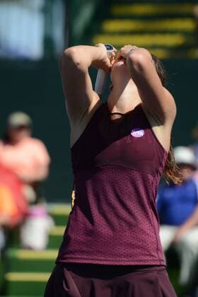 March 12, 2016 - Indian Wells, California, United States - MARGARITA GASPARYAN in action during her match with R. Vinci in the BNP Paribas Open in Indian Wells California. Tennis 2016 - BNP Paribas Open - Day 6 - ZUMAl132