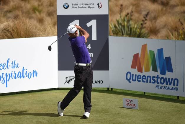 13.03.2016. Arrowtown, New Zealand. New Zealand s Michael Hendry during round 4 at The Hills during 2016 BMW ISPS Handa New Zealand Open. Sunday 13 March 2016. xAndrewxCornagax  ActionPlus11717550