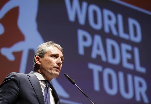 Padel-Tennis, World Padel Tour Präsentation in Madrid WPT CEO, Javier Porras, (L), during the presentation of the circuit World Padel Tour 2016, 14 March 2016, in Madrid, Spain. The World Padel Tour 2016 will kick off in Gijon (Spain) next 28 March and will tour through the main Spanish cities and those of Monaco, Argentina, Portugal and Italy. presentation of the 2016 World Padel Tour which will tour through the main Spanish cities and those of Monaco, Argentina, Portugal and Italy !ACHTUNG: NUR REDAKTIONELLE NUTZUNG!  GRA145 20160314-635935681330583484
