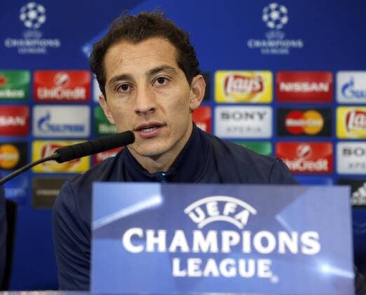 PSV Eindhoven defense Andres Guardado delivers a presser at Vicente Calderon stadium in Majadahonda sports city, Madrid, Spain, 14 March 2016, where his team will face Atletico de Madrid in a Champions League round 16 match tomorrow. ATLETICO DE MADRID TRAINING SESSION !ACHTUNG: NUR REDAKTIONELLE NUTZUNG!  MAJ012 20160314-635935862819385478