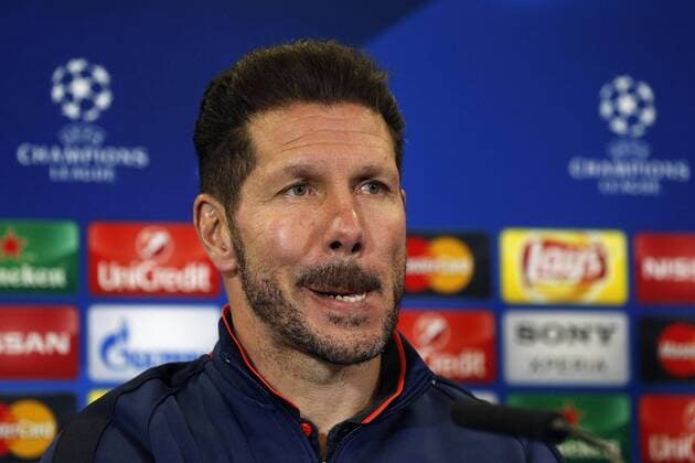 Atletico de Madrid Argentinian coach Diego Simeone delivers a presser prior to tomorrow s Champions League round 16 match before PSV Eindhoven at Vicente Calderon stadium in Majadahonda sports city, Madrid, Spain, 14 March 2016. ATLETICO DE MADRID TRAINING SESSION !ACHTUNG: NUR REDAKTIONELLE NUTZUNG!  MAJ019 20160314-635935885164517169