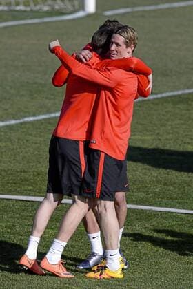 Atletico training session in Majadahonda. In this picture, Filipe Luis and Fernando Torres. xJUANxAGUADOx 