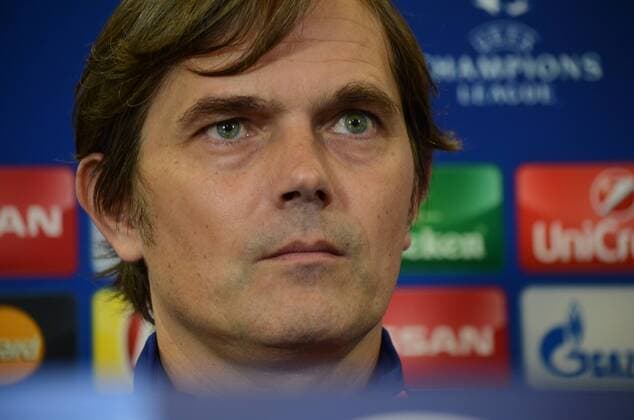 Spain: press conference PK Pressekonferenz of PSV vs Atlético PSV s coach Phillip Cocu during a press conference before the match 1 8 finals of the Champions League between Atlético de Madrid (Madrid, Spain) and PSV (Eindhoven, Netherlands).  JorgexSanz